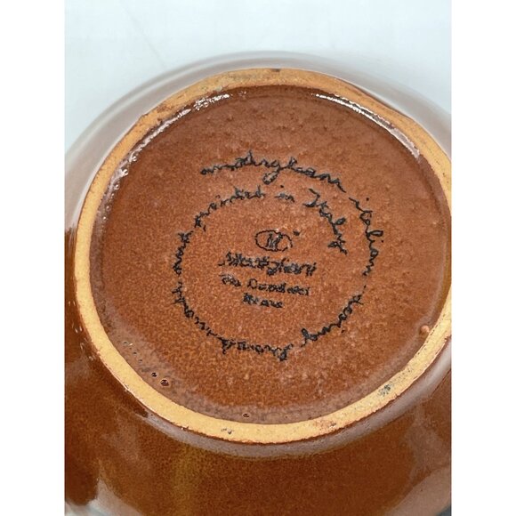 Modigliani Italy Terra Cotta Glazed Pottery Small Double Side Dish Condiment EUC - Picture 13 of 16